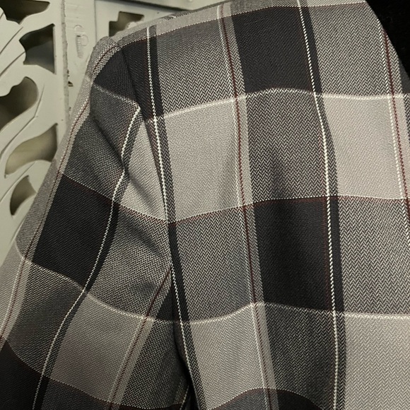 VINTAGE EXECUTIVE COLLECTION BLACK & GREY PLAID LONG SLEEVE JACKET BLAZER - Picture 6 of 11